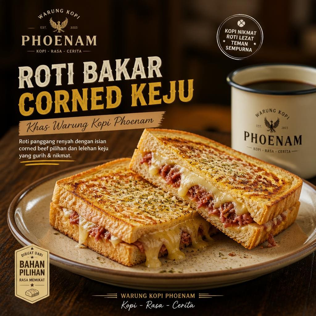 Roti Bakar Corned Keju Warkop Phoenam